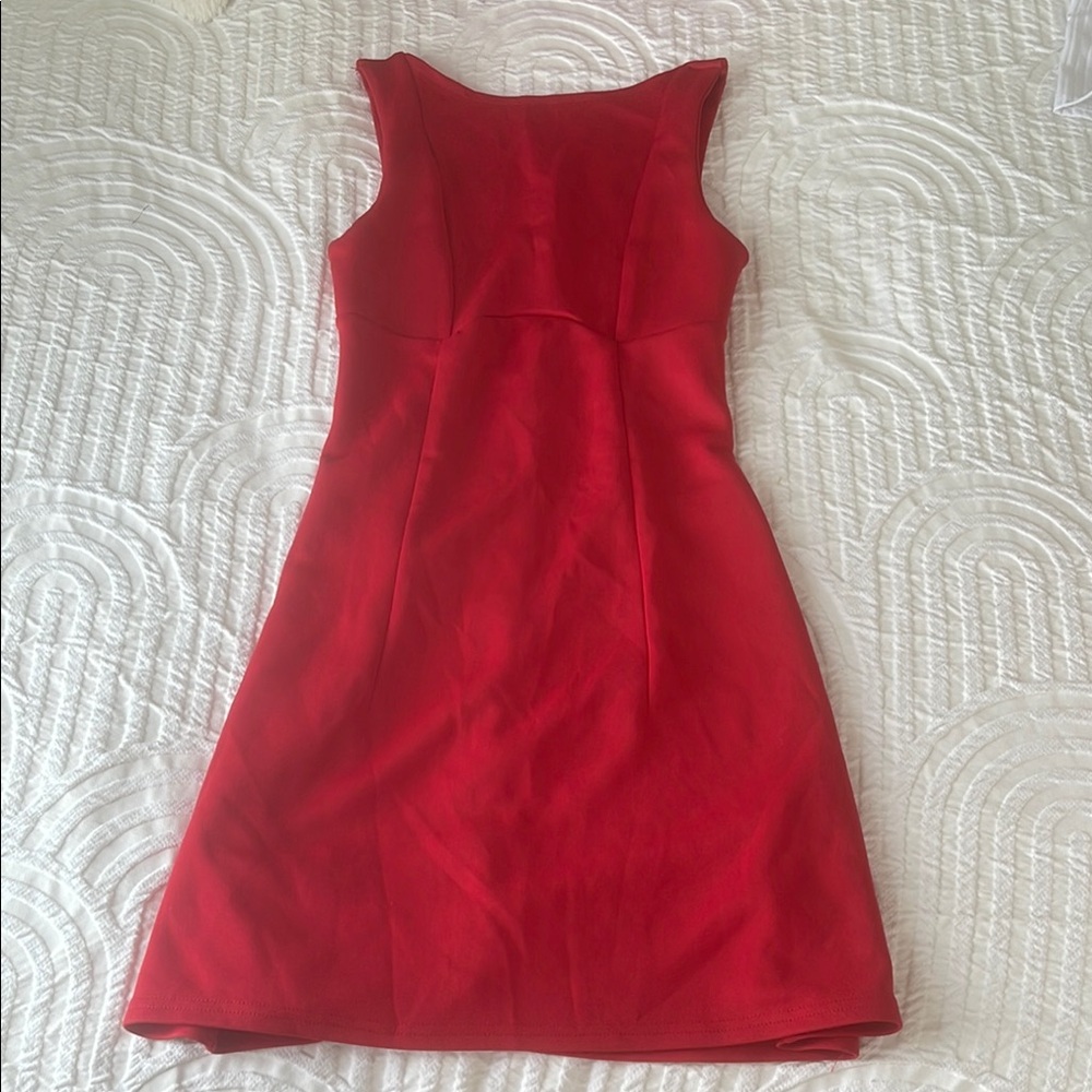 Elegant Red Sleeveless Backless Dress